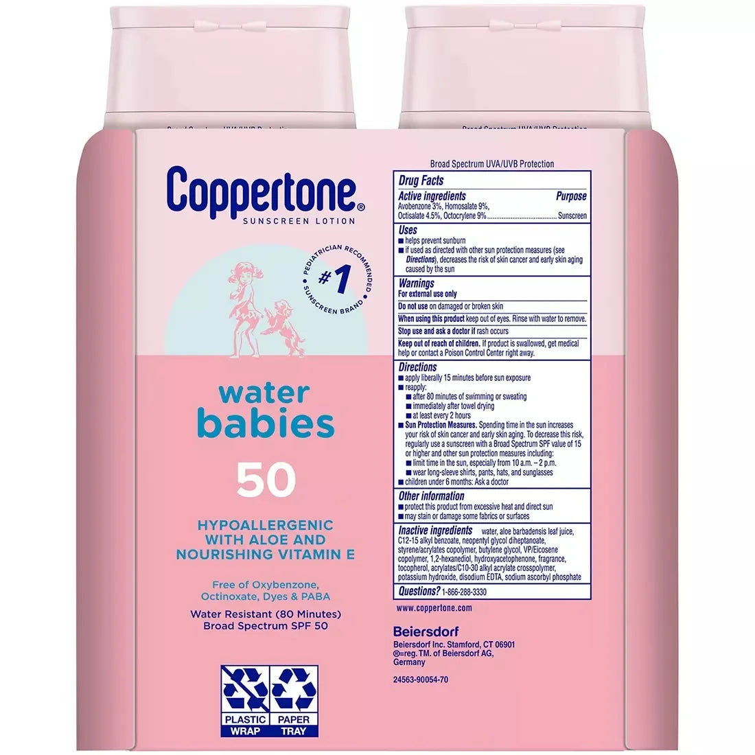 Water Babies SPF 50 Sunscreen Lotion, 8 oz. (Set of 2)