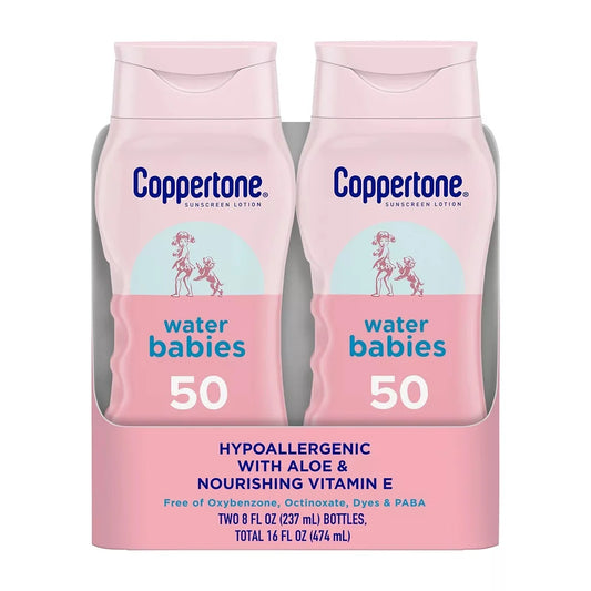 Water Babies SPF 50 Sunscreen Lotion, 8 oz. (Set of 2)